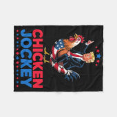 Grappige Chicken Jockey Trump Meme Fleece Deken (Voorkant (Horizontaal))