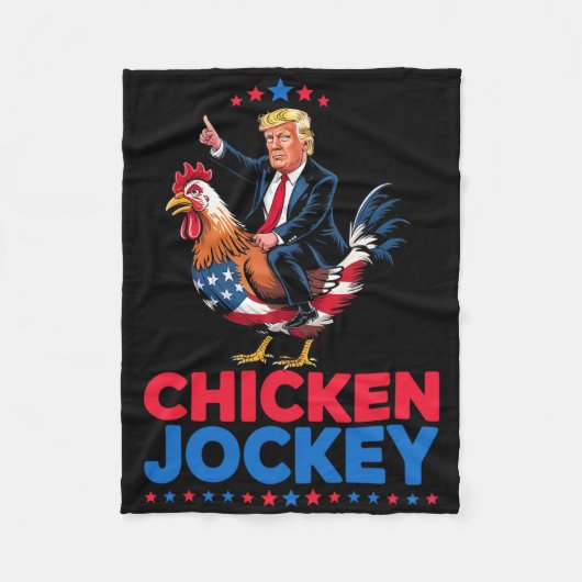 Grappige Chicken Jockey Trump Meme Fleece Deken (Voorkant)