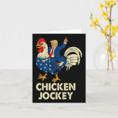 Grappige Chicken Jockey Trump meme voor mannen en  Kaart (Gele Bloem)