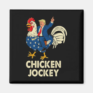 Grappige Chicken Jockey Trump meme voor mannen en  Magneet