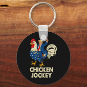 Grappige Chicken Jockey Trump meme voor mannen en  Sleutelhanger (Voorkant)