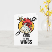 Grappige Chicken King Wings Fans BBQ Drumstick Gif Kaart (Gele Bloem)