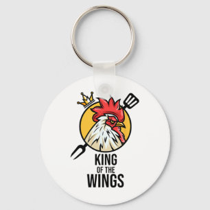 Grappige Chicken King Wings Fans BBQ Drumstick Gif Sleutelhanger