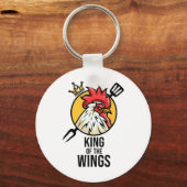 Grappige Chicken King Wings Fans BBQ Drumstick Gif Sleutelhanger (Voorkant)