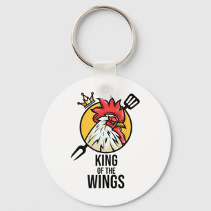 Grappige Chicken King Wings Fans BBQ Drumstick Gif Sleutelhanger