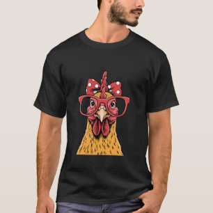Grappige Chicken Lady Rooster Hen Dragen Bandana W T-shirt
