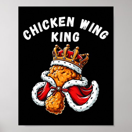 Grappige Chicken Wing King BBQ Chicken Wing Graphi Poster (Voorkant)