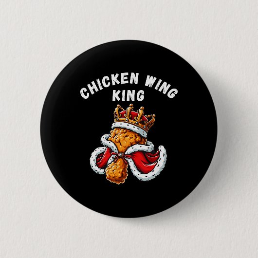 Grappige Chicken Wing King BBQ Chicken Wing Graphi Ronde Button 5,7 Cm (Voorkant)