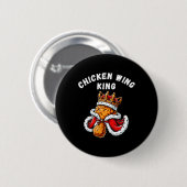 Grappige Chicken Wing King BBQ Chicken Wing Graphi Ronde Button 5,7 Cm (Voorkant /achterkant)