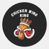 Grappige Chicken Wing King BBQ Chicken Wing Graphi Ronde Sticker (Voorkant)