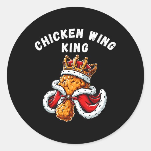 Grappige Chicken Wing King BBQ Chicken Wing Graphi Ronde Sticker (Voorkant)