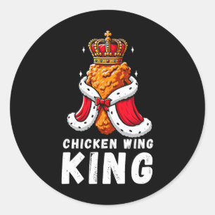 Grappige Chicken Wing King BBQ Chicken Wing Graphi Ronde Sticker