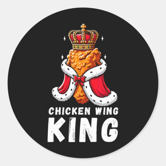 Grappige Chicken Wing King BBQ Chicken Wing Graphi Ronde Sticker (Voorkant)
