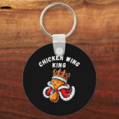 Grappige Chicken Wing King BBQ Chicken Wing Graphi Sleutelhanger (Voorkant)