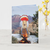 Grappige Chief Dog / Lab rooksignalen verjaardag Kaart (Gele Bloem)