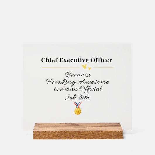 Grappige Chief Executive Officer Acryl Bord (Voorkant)