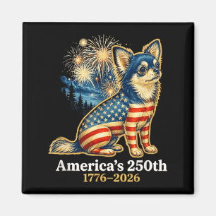 Grappige Chihuahua 4 juli 250 jaar Amerikaan Magneet