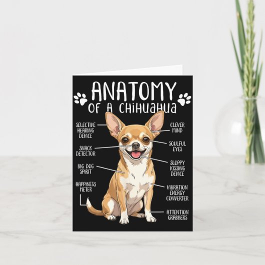 Grappige Chihuahua Anatomie Van Een Chihuahua Hond Kaart (Voorkant)