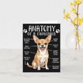 Grappige Chihuahua Anatomie Van Een Chihuahua Hond Kaart (Gele Bloem)