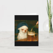 Grappige Chihuahua Bier Meme Hond Reactie Humor Gr Kaart (Voorkant)