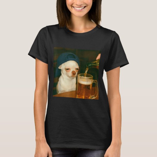 Grappige Chihuahua Bier Meme Hond Reactie Humor Gr T-shirt (Voorkant)