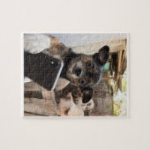 Grappige Chihuahua Boerderij Hond Legpuzzel (Horizontaal)