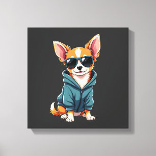 Grappige Chihuahua-hond gemakkelijk afgeleid door Canvas Afdruk