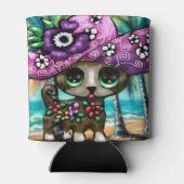 Grappige Chihuahua hond op vakantie Palmbomen Blikjeskoeler (Achterkant)