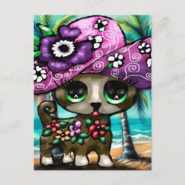 Grappige Chihuahua hond op vakantie Palmbomen Briefkaart