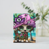 Grappige Chihuahua hond op vakantie Palmbomen Briefkaart (Staand voorkant)