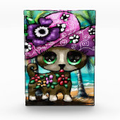 Grappige Chihuahua hond op vakantie Palmbomen Fotoblokken (Voorkant)