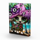 Grappige Chihuahua hond op vakantie Palmbomen Fotoblokken (Rechts)