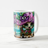 Grappige Chihuahua hond op vakantie Palmbomen Koffiemok (Voorkant rechts)