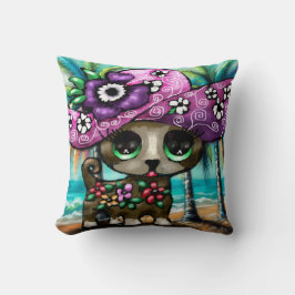 Grappige Chihuahua hond op vakantie Palmbomen Kussen