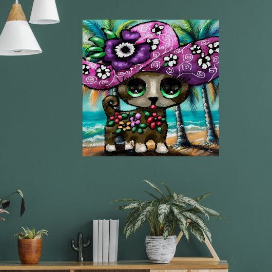 Grappige Chihuahua hond op vakantie Palmbomen Poster (Woonkamer 1)