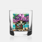 Grappige Chihuahua hond op vakantie Palmbomen Whisky Glas (Achterkant)