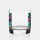 Grappige Chihuahua hond op vakantie Palmbomen Whisky Glas (Rechts)