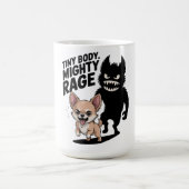 Grappige Chihuahua hond "Tiny Body, Mighty Rage" Koffiemok (Center)