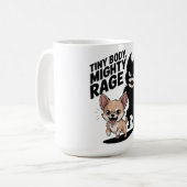 Grappige Chihuahua hond "Tiny Body, Mighty Rage" Koffiemok (Voorkant links)