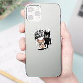 Grappige Chihuahua hond "Tiny Body, Mighty Rage" Sticker (Telefoon)