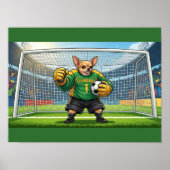 Grappige Chihuahua-hond voetbal doelman Poster (Voorkant)