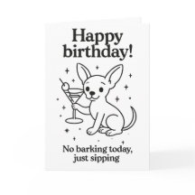 Grappige Chihuahua Martini Verjaardagskaart