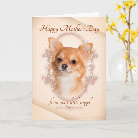 Grappige Chihuahua Moederdag Kaart (Gele Bloem)