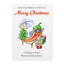 Grappige Chili op Strandstoel Persoonlijke Kerstmi