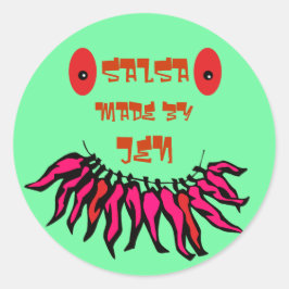 Grappige chili peper blikken labels