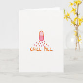 Grappige Chill Pill Kaart (Gele Bloem)
