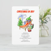 Grappige Chilli Kerstmis in Juli Zomer Zwembadfees Kaart (Staand voorkant)