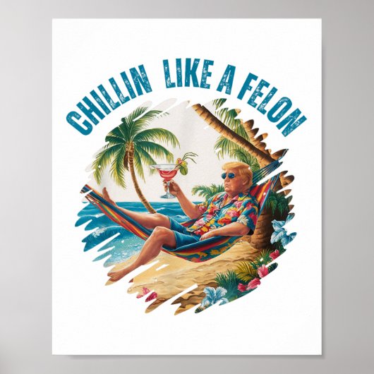 Grappige Chillin Like A Felon Zomer 2024 2024 Trum Poster (Voorkant)
