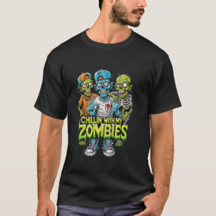 Grappige Chillin met mijn Zombies Zombie Halloween T-shirt