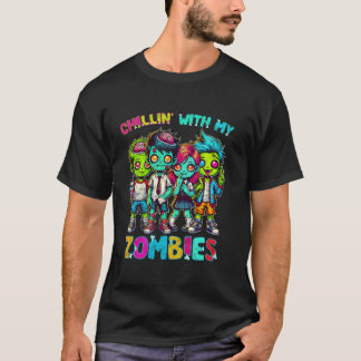 Grappige Chillin met mijn Zombies Zombie Halloween T-shirt